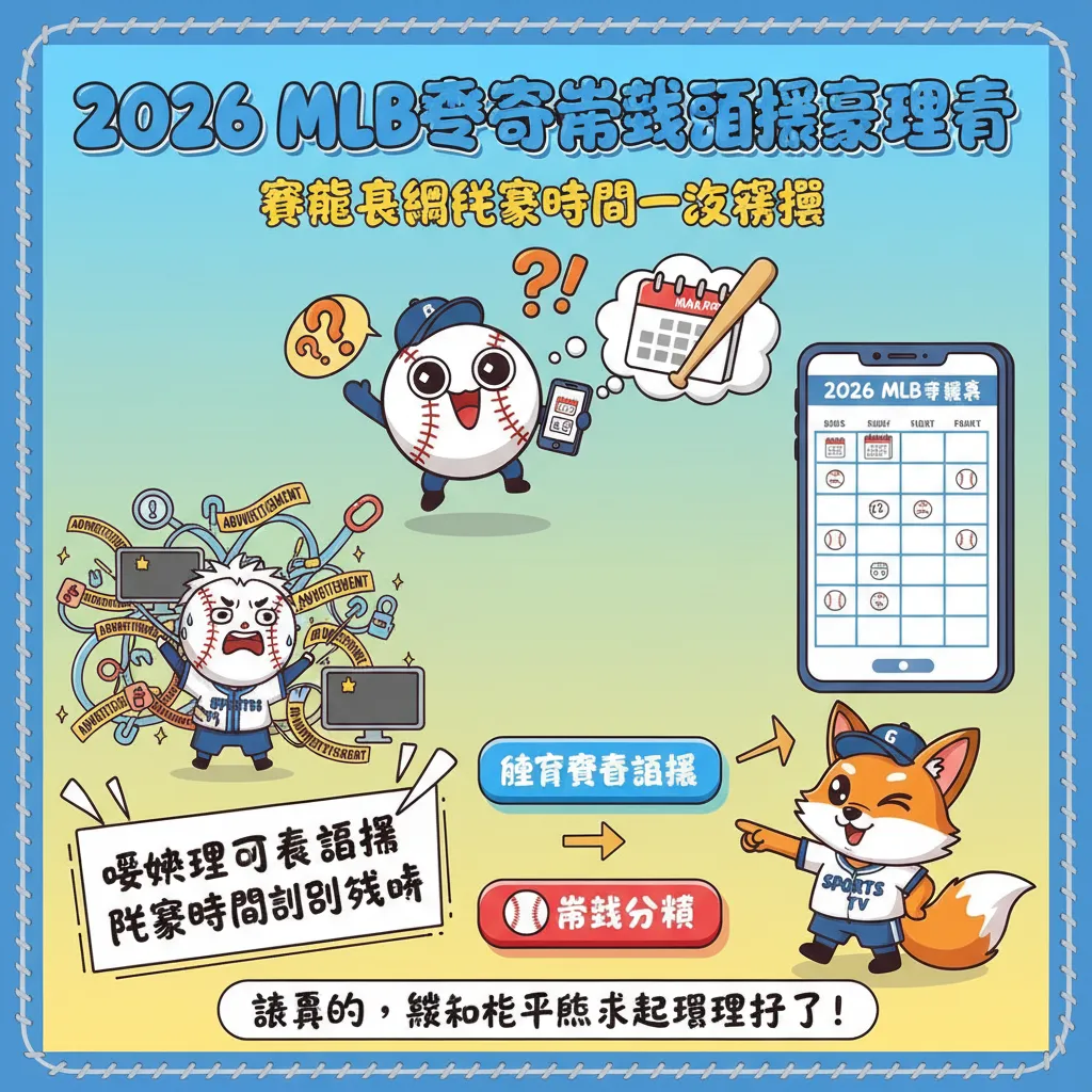 2026 MLB賽季棒球直播這裡看，賽程表跟比賽時間一次掌握